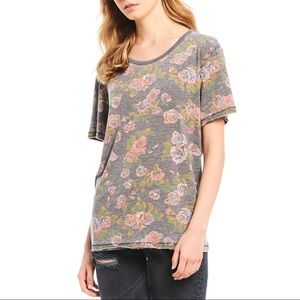 FREE PEOPLE Faded Floral Print Tee